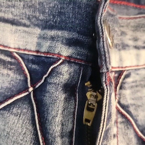 Hummer Body Colour Jeans Womens 30 Blue Wide Leg Baggy Washed - Picture 5 of 11